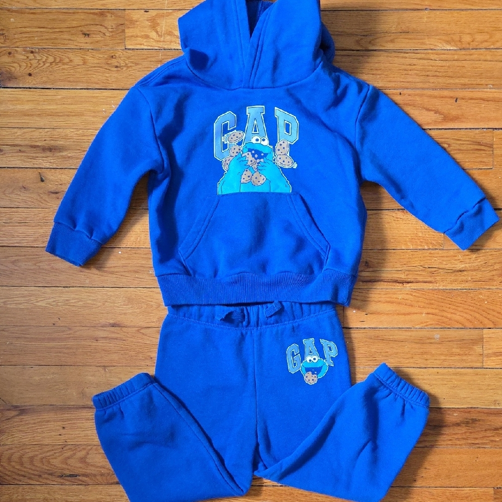 GAP Royal Blue Cookie Monster Hoodie & Jogger Set